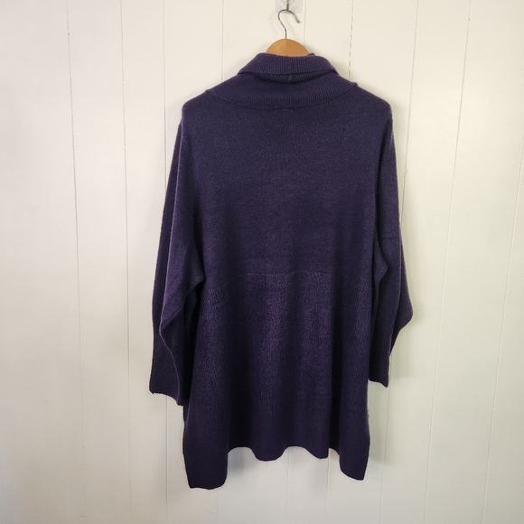Penningtons Purple Cowl Neck Long Sleeve Soft Fuzzy Tunic Sweater Plus Size 4X - Picture 7 of 9